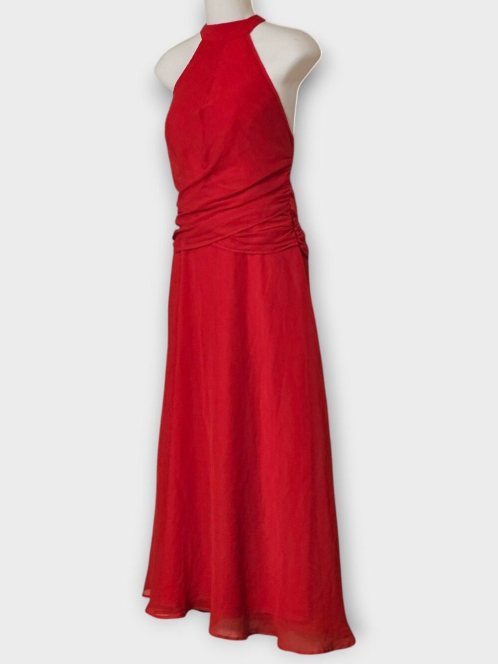 NWT ASOS Red Sleeveless Halter Special Occasions Maxi Dress Size 8 - Picture 8 of 15